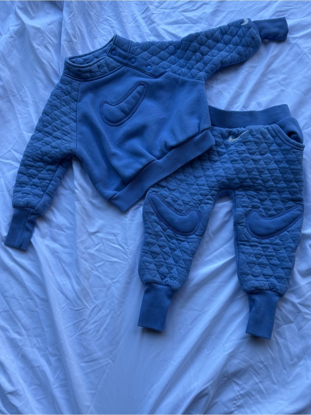Kids Quilted Jogger Set - Blue